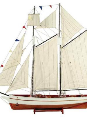 Ξύλινο Παραδοσιακό Καράβι 150 x 23 x 136(h) cm. Χρώμα Λευκό - Καφέ