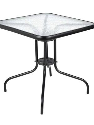 Τετράγωνο Μεταλλικό Τραπέζι Με Τζάμι 80 x 80 x 70(h)cm