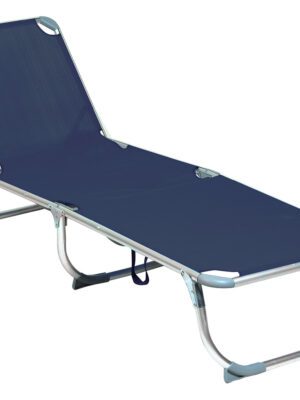Μπλέ Πτυσσόμενη Ξαπλώστρα Παραλίας 187 x 58 x 30(h)cm