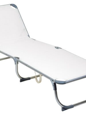 Λευκή Πτυσσόμενη Ξαπλώστρα Παραλίας 178 x 57 x 30(h)cm