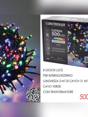 Χριστουγεννιάτικα Λαμπάκια 500LED Πολύχρωμα με Πρόγραμμα 15m