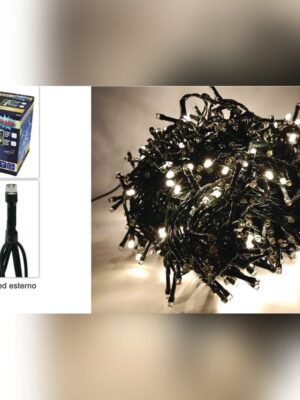 Χριστουγεννιάτικα Λαμπάκια 720LED FLASH WARM WHITE Πράσινο Καλώδιο 40,95m