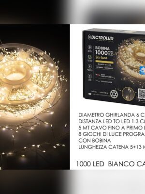 Χριστουγεννιάτικα Λαμπάκια Γιρλάντα 1000LED WARM-WHITE 8 προγράμματα 13m