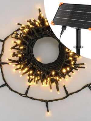 Χριστουγεννιάτικα Λαμπάκια Ηλιακά 1200LED WARM WHITE 7 προγράμματα USB TIMER PowerBank IP44 4m+60m