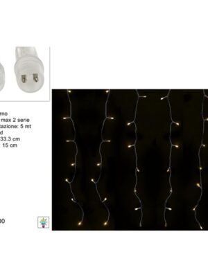 Χριστουγεννιάτικη Κουρτίνα Φλας 133LED WARM-WHITE Επεκτεινόμενη 6x1m
