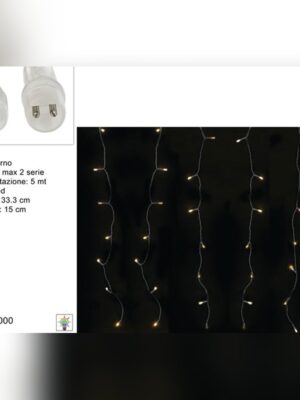 Χριστουγεννιάτικη Κουρτίνα Φλας 217LED WARM-WHITE Επεκτεινόμενη 10x1m